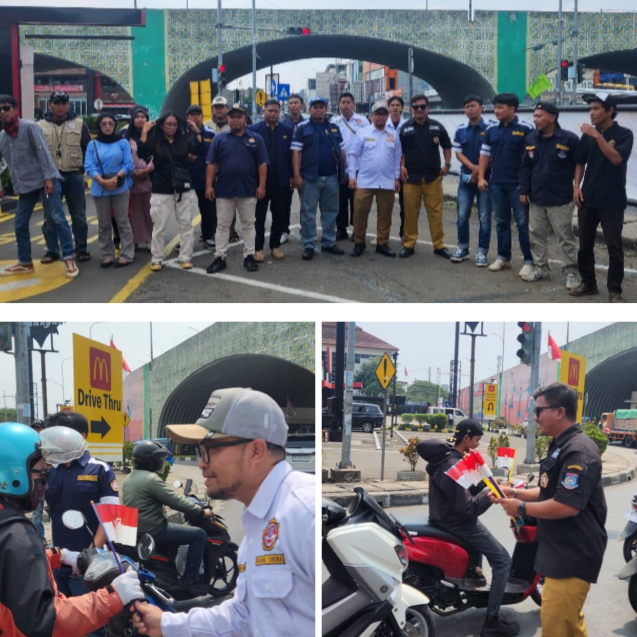 Jelang HUT RI Ke- 80 dan Kenang Jasa Para Pahlawan, Karang Taruna Kecamatan Pamulang Kota Tangerang- selatan, Bagikan ribuan bendera Merah- Putih
