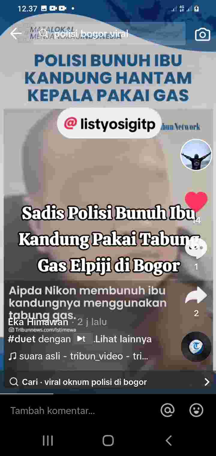 Oknum Polisi Sadis ! Diduga tega bunuh ibu kandung gegara Cekcok mulut,AKBP Rio Anggoro: 