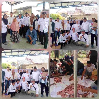 MOMENT IDUL AD'HA MEMBAWA BERKAH, DPC PSI KECAMATAN TELUKNAGA BAGIKAN DAGING QURBAN KEPADA WARGA BOJONG RENGED SEKITAR NYA

