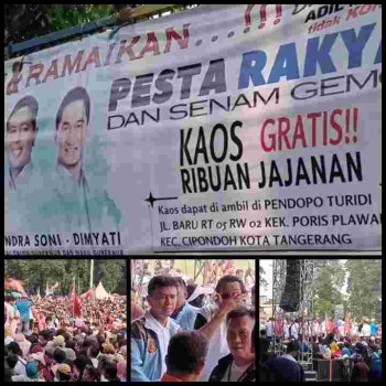 GBAM (gerakan banten adil merata) Pesta rakyat dan senam gemoy di alun-alun ahmad yani tangerang dalam pemenangan Andra soni-Dimyati