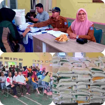 Sebanyak 604  Keluarga Penerima Manfaat( KPM) Kelurahan Pondok- ranji terima bantuan beras