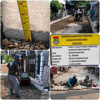 RECET.Duga'an Ketidaksesuaian Proyek Paving Block di Jl. Palma, RT006/005 Kutabaru Mengemuka, Pengawasan Dipertanyakan