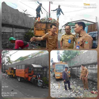 GERCEP TANGANI SAMPAH, KADES CENGKLONG DAN CAMAT KOSAMBI TURUN LANGSUNG KE LAPANGAN !!