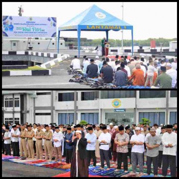 Lantamal I Bersama Masyarakat Laksanakan Sholat Idhul Fitri 1445 H di Mako Lantamal I