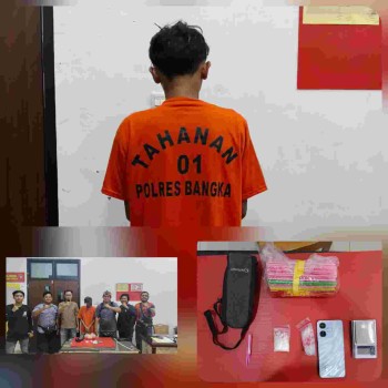 Shabu 9,44 Grams dan Timbangan Digital Diamankan, Sat Resnarkoba Polres Bangka Ringkus Seorang Pria di Pemali
