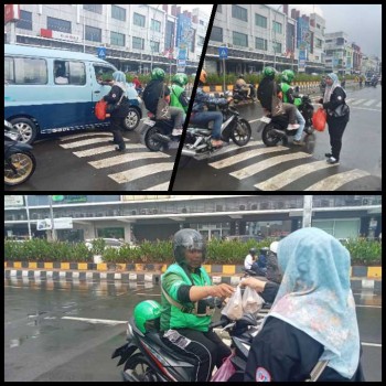 Menerjang Hujan, Kabid Sosial FWJI Tangkot Jalankan Rutinitas Jum'at 
Berkah,Kabid Sosial:Walau cuaca kurang bagus, dan hanya berdua dengan istri tetap kami menjalankan Jum'at Berkah ini