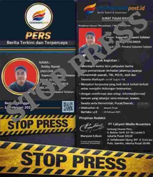 Kaperwil Sulsel Robby Rambi Tak Lagi Bertugas, Redaksi Keluarkan Status Stop Press !!!