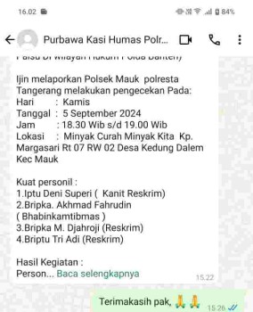 Teka teki kabar tentang pabrik memproduksi Minyakita di 3 (tiga) tempat di wilayah Kabupaten Tangerang terjawab sudah,Polres Tangerang Berikan Klarifikasi Terkait Tiga Gudang Produksi Minyakita Di wilayah Hukum Polda Banten Ditemukan