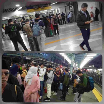 H-1 Idul Ad' ha 2026, ST Tanah Abang Dipadati Penumpang KRL Tujuan Rangkas bitung dan Bekasi