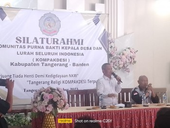 Silaturahmi Komunitas Purna Bhakti Mantan Kepala Desa dan Lurah Se-Indonesia(KOMPAKDEPSI) Berlangsung Di RM Saung Ibu Gang Velor Teluknaga