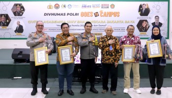 Universitas Bhayangkara Jaya Bekasi Berkolaborasi Dengan DivHumas Polri “Goes to Campus” Mendukung  Pemilu 2024 Aman dan Damai