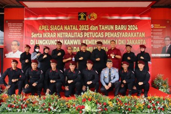 Apel Siaga Natal 2023 dan Tahun Baru 2024 Serta Ikrar Netralitas Petugas Pemasyarakatan Di Lingkungan Kanwil Kemenkumham DKI Jakarta