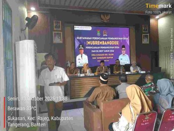 Musrenbang 2025 Desa Sukasari Kec Rajeg Kab tangerang Bahas Rencana Pembangunan RKPDes,DU Tahun 2026
Berjalan Sesuai Harapan

