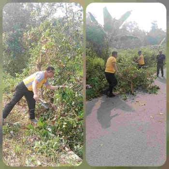 Polsek Tigaraksa Gelar Jum'at Asri, Bersihkan Lingkungan di Jalan Daru–Taban Jambe

