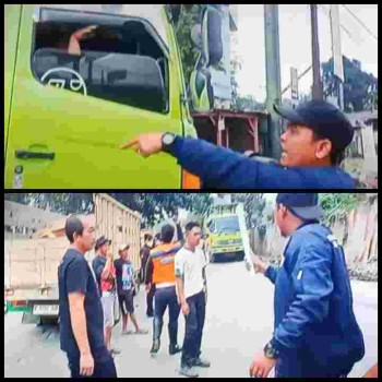 Sekelompok Warga Geruduk Kantor Dishub, Diduga Protes Keras Truk Tambang Masih Beroperasi di Luar Jam Operasional

