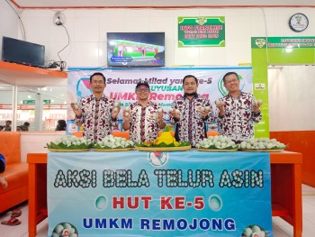 Acara syukuran Hari Ulang Tahun ke-5 Paguyuban UMKM Remojong dan Aksi Bela Telur Asin