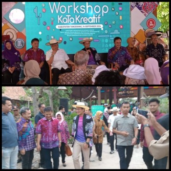 Workshop kota kreatif kabupaten Tangerang di hadiri Sandiaga Uno menteri pariwisata dan ekonomi kreatif  ( kemenparekraf )