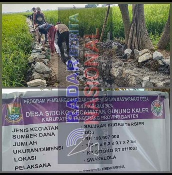 DPP Perkumpulan LSM Trisula Bakti Nusantara Pertanyakan Mutu dan Kualitas Pembangunan Jaringan Irigasi Tersier di Desa Sidoko