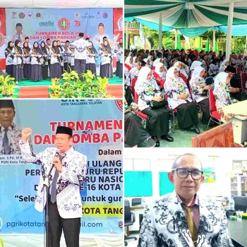 Dibuka H.Cartam Spd.Mpd ( Ketua PGRI Tangsel)Lomba Volley dan Paduan Suara meriahkan di  HUT PGRI Kota Tangerang- Selatan ke- 79