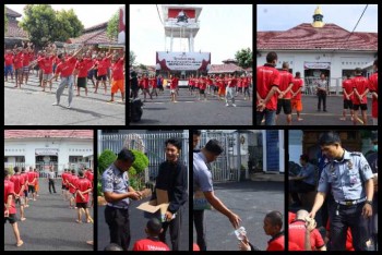 Penuhi Hak Kesehatan Warga Binaan, Lapas Pemuda Tangerang Gelar Senam Bersama dan Pembagian Vitamin
