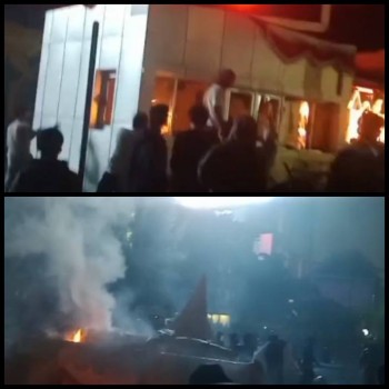 Pasca Demo Di Gedung DPR RI, Sebuah Pos Polisi Kolong Tol Dibakar Sekelompok Massa