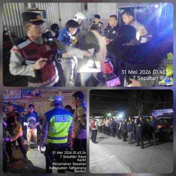 Polsek Sepatan Gencar, AKP Fahyani Pimpin Razia dan Patroli Dini Hari, Polsek Sepatan Pastikan Wilayah Aman dan Kondusif

