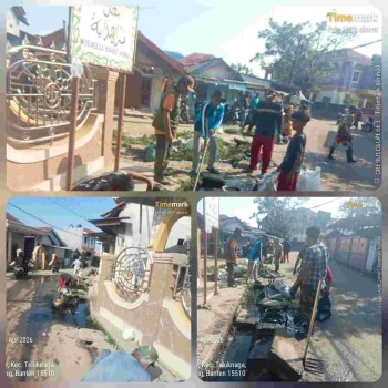 GOTONG ROYONG SEMANGAT: PEMDES TANJUNG PASIR GELAR AKSI BERSIH-BERSIH BERSAMA SELURUH ELEMEN MASYARAKAT