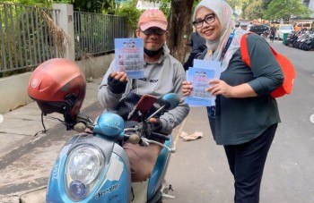 Jasa Raharja DKI Jakarta Mensosialisasikan Program Pembebasan Denda Pajak Kendaraan Bermotor Serta Pembebasan Bea Balik Nama Kendaraan Bermotor Kedua di CFD 