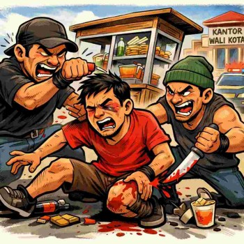 Konon Berawal Tegur Aksi Pemalakan, Pedagang di Ciputat Malah Ditusuk Dua Oknum 