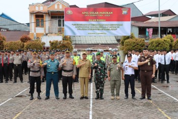 Kegiatan Operasi Zebra Toba 2023 Yang Dilaksanakan Oleh, Kapolres Nias Selatan Pimpin Apel gelar pasukan