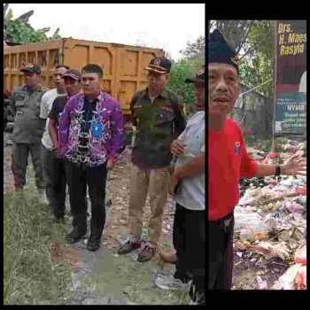 Ketua BPD Cibugel Dan Camat Cisoka Lakukan Pengangkatan Sampah Liar Di Desa Cibugel