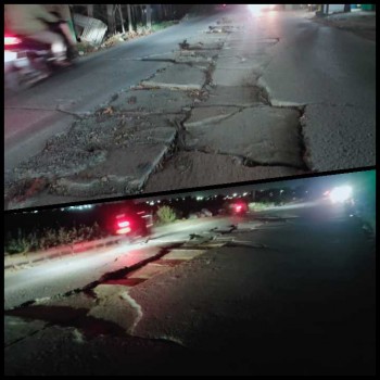 Jalan Menuju Wisata Pantai Tanjung Pasir Rusak Parah, Warga : 